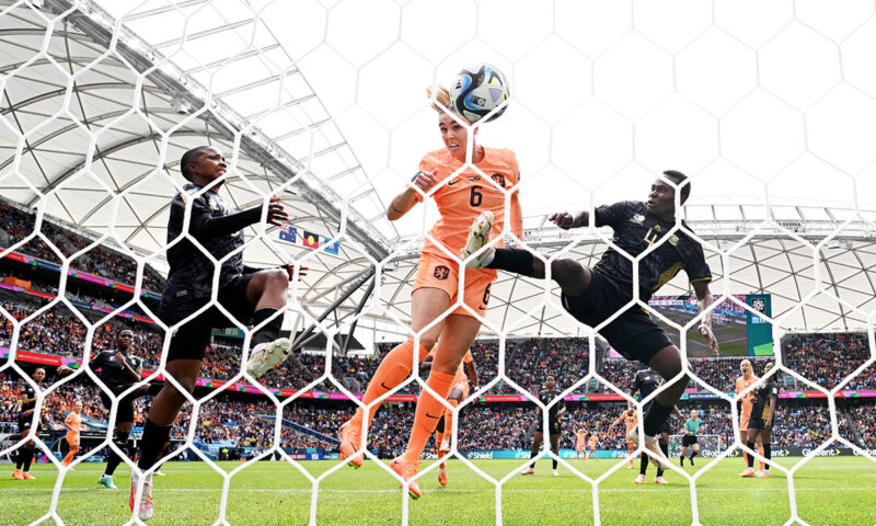 Jill Roord scoring for the Netherlands in their last 16 match at the 2023 FIFA Women's World Cup
