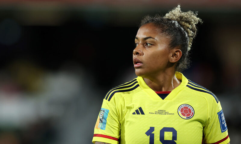 Jorelyn Carabali in action for Colombia at the 2023 FIFA Women's World Cup